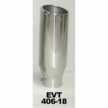 PYPES PERFORMANCE EXHAUST Polished Bolt-On Exhaust Tip - 4 x 6 x 18 in. PYPEVT406-18